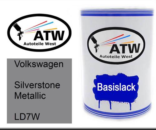 Volkswagen, Silverstone Metallic, LD7W: 500ml Lackdose, von ATW Autoteile West.